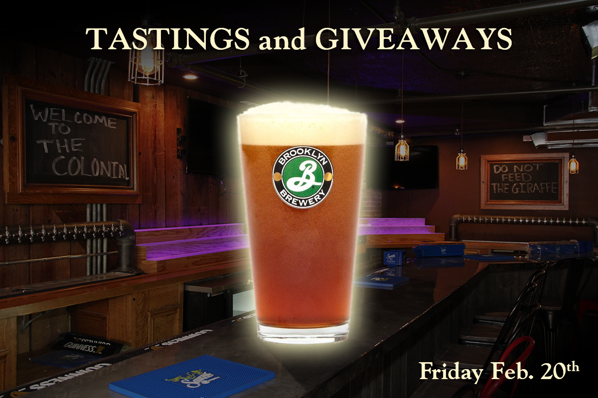 TheColonialBing's tweet photo. Join @BrooklynBrewery 3:30-5:30pm for giveaways &amp; samples of Sorachi Ace, Winter Ale, and Dark Chocolate Stout! http://t.co/69J7DCPlJ7