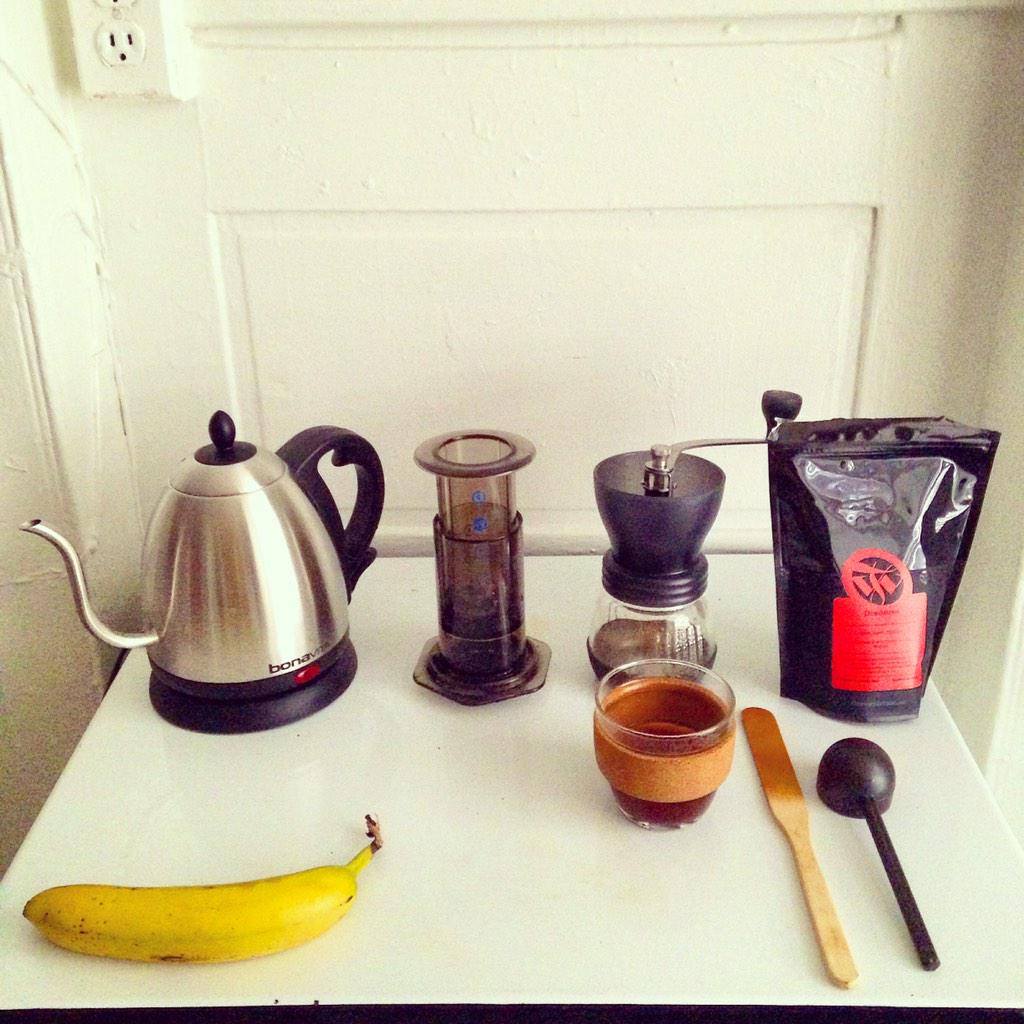 Brewin coffee and thinking of @dailygoodsldn   . Our time was cut too short