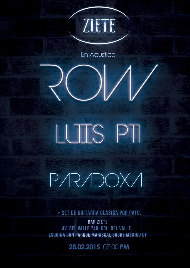 Rowmusica's tweet photo. Los esperamos esté 28 junto con @LuisP11 y @ParadoxaMx :) http://t.co/b1vvpyIOfI