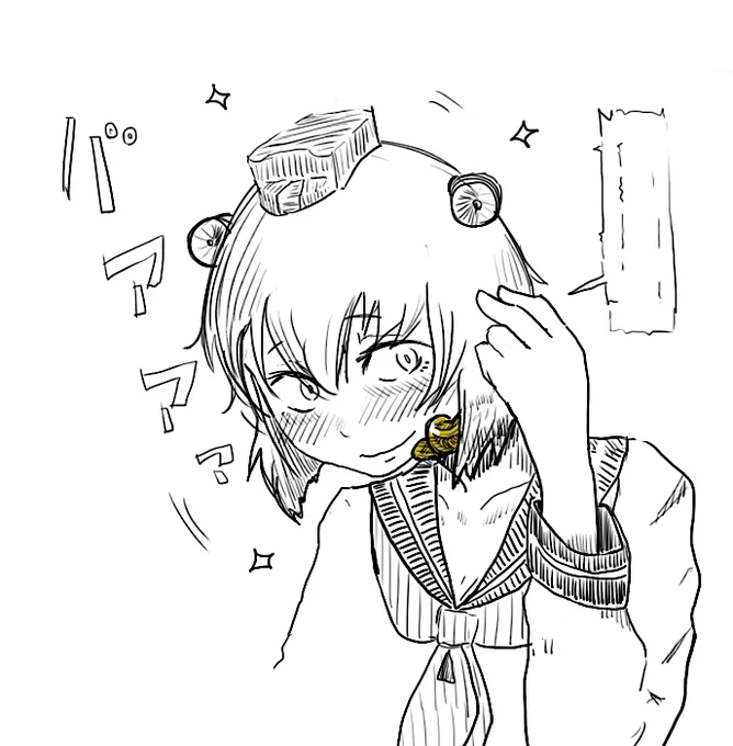 雪風の口元の通信機装備がとても好きという絵 