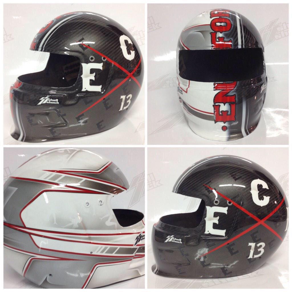 EnforcerClothin's tweet photo. @DominicScelzi41's brand new Enforcer Clothing helmet for the 2015 racing season. Painted by @ShellShockCo #BlackList http://t.co/5eOlyYcrHM