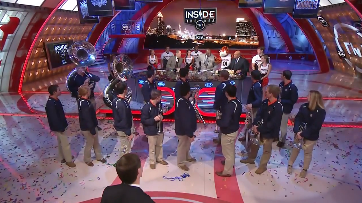 Auburn band surprises Charles Barkley with \"Happy Birthday\" on the set of Inside the NBA.  