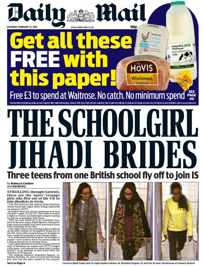 Image result for daily mail front page about teenagers