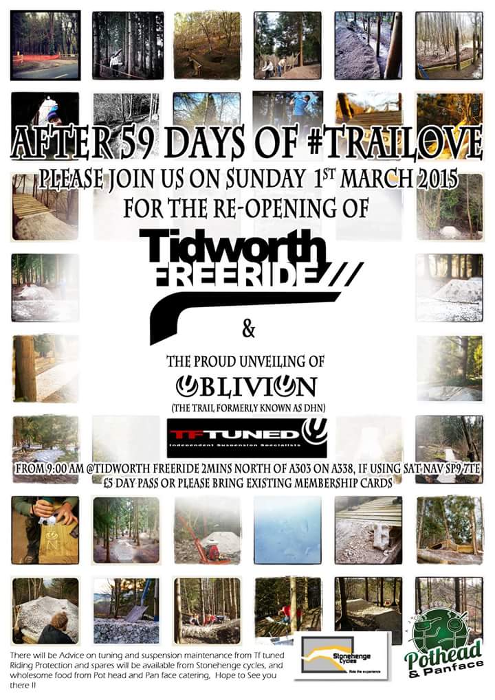 Come along on March 1st to enjoy fresh #TrailLove #Oblivion @TFTuned <a href="/stonehengecycle/">stonehenge cycles</a> <a href="/potandpan2014/">potheadandpanface</a>