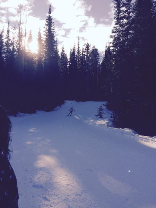 Andrew Fraser anchor of biathlon relay ...flying downhill.  #supernova