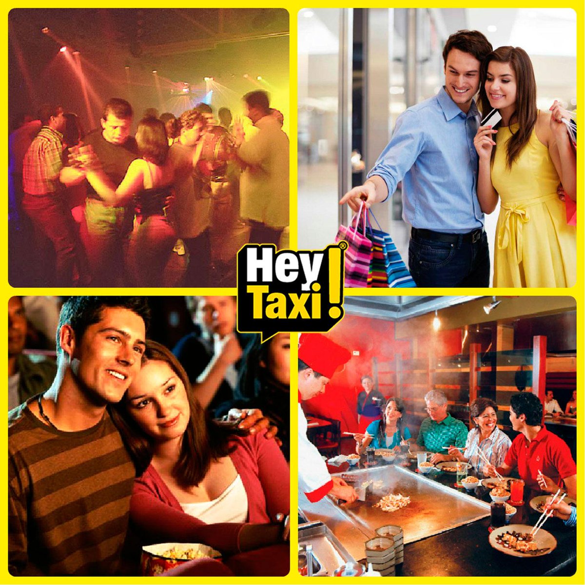 HeyTaxiCol's tweet image. Para cualquiera de estos planes que elijas este fin de semana, podrás contar en cualquier momento con HeyTaxi!