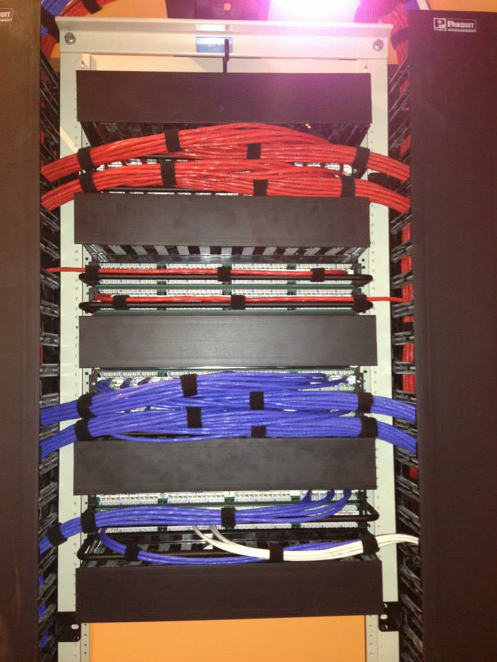 Customer requested red, white and blue cables for their data room so we used <a href="/BERKTEKcable/">Berk-Tek, a Leviton Company</a> to help us! #lowvoltage