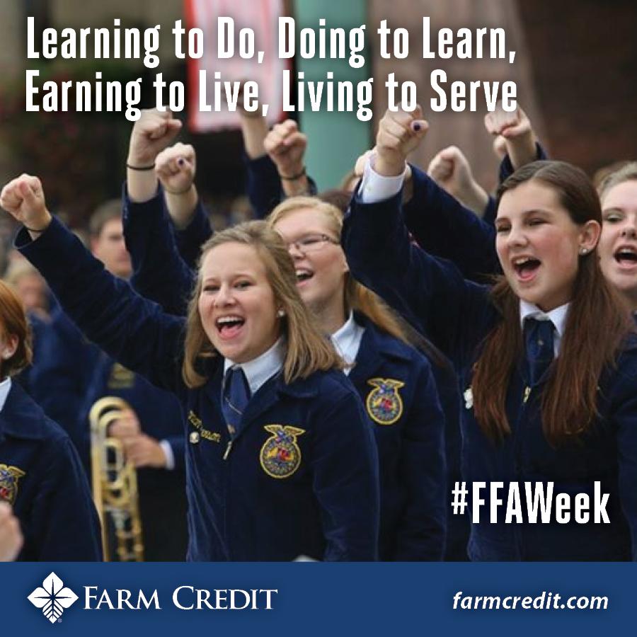 farmcredit's tweet photo. Learning to Do | Doing to Learn | Earning to Live | Living to Serve. #FFAWeek #FFAMotto @nationalffa http://t.co/sheM8X9vMG