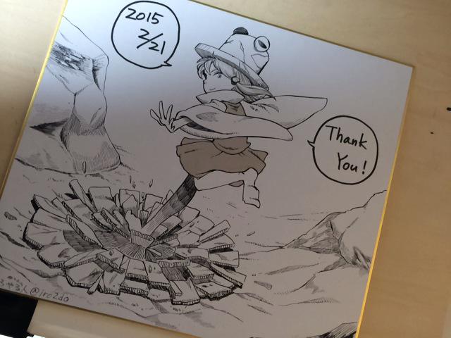 アフターイベント用に一枚だけ描きました色紙 