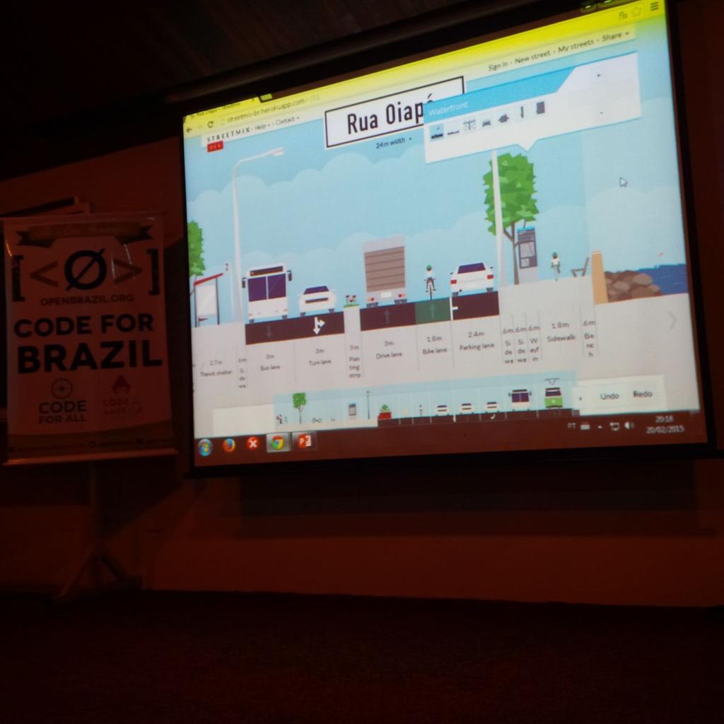 OpenBrazil's tweet photo. @streetmix app allow citizens to co-create their own city street #CodeAcross #openbrazil #OpenDataDay #opengov http://t.co/3ibauC08W1