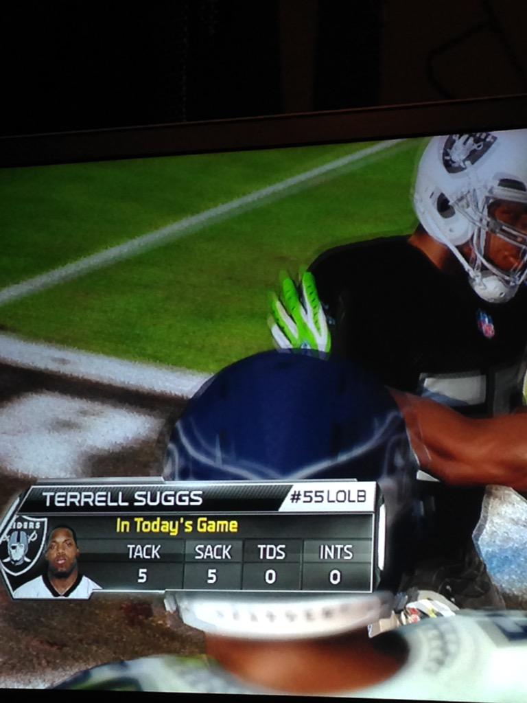 iplaymut1's tweet photo. The impact Terrell Suggs makes on All-Madden difficulty #beast http://t.co/kC4PdZSHhw