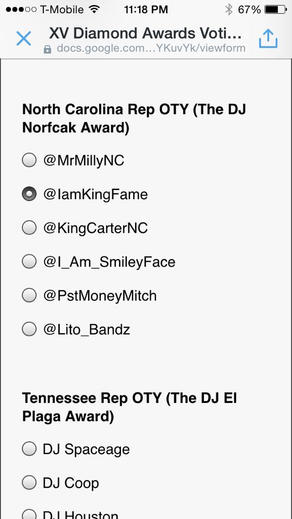 KingFAMEsCourt's tweet photo. @BunkyNation Please take 1 min to vote🔥 @Iamkingfame 🔥for the DJ NorfCak Diamond Award http://t.co/hdiFvmU6Xo http://t.co/L9BNT8qcGW