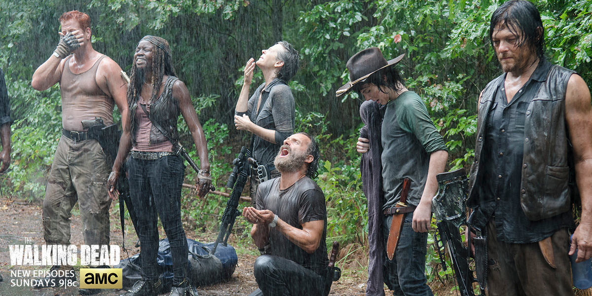 WalkingDead_AMC's tweet photo. “I know we’ll be okay, because this is how we survive.” – Rick #TheWalkingDead http://t.co/UwBj8kk6J0