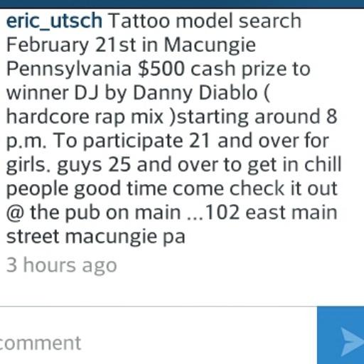 THIS IS ALL THE INFO FOR THE WOMEN TATTOO MODELING CONTEST TOMORROW NIGHT IN PA.  READ ALL THE INFO.  I DJ AT 8P.M.