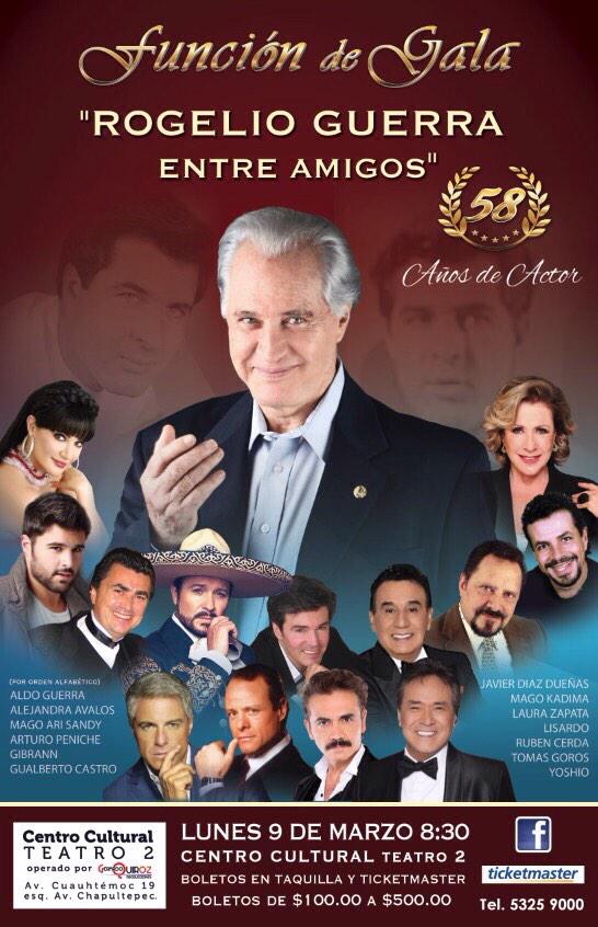 vrocastroficial's tweet photo. “@ROGELIO_GUERRA: Poster oficial de la gala para festejar mis 58 años de actor!! Ojalá me acompañen!!!! http://t.co/YjHMhPCSzA”/ Feliz! DTB!
