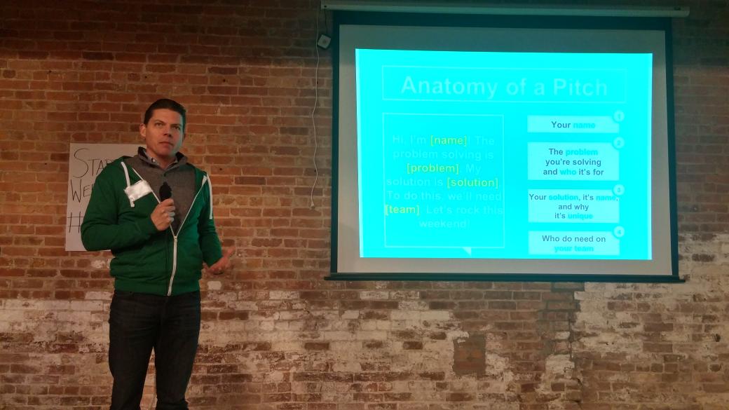 FinTExChicago's tweet photo. Time to pitch #FinTech ideas for @SWChicago! Thanks @jasonhenrichs for the demo pitch! #SWCHIFIN http://t.co/5MwaRQHObR