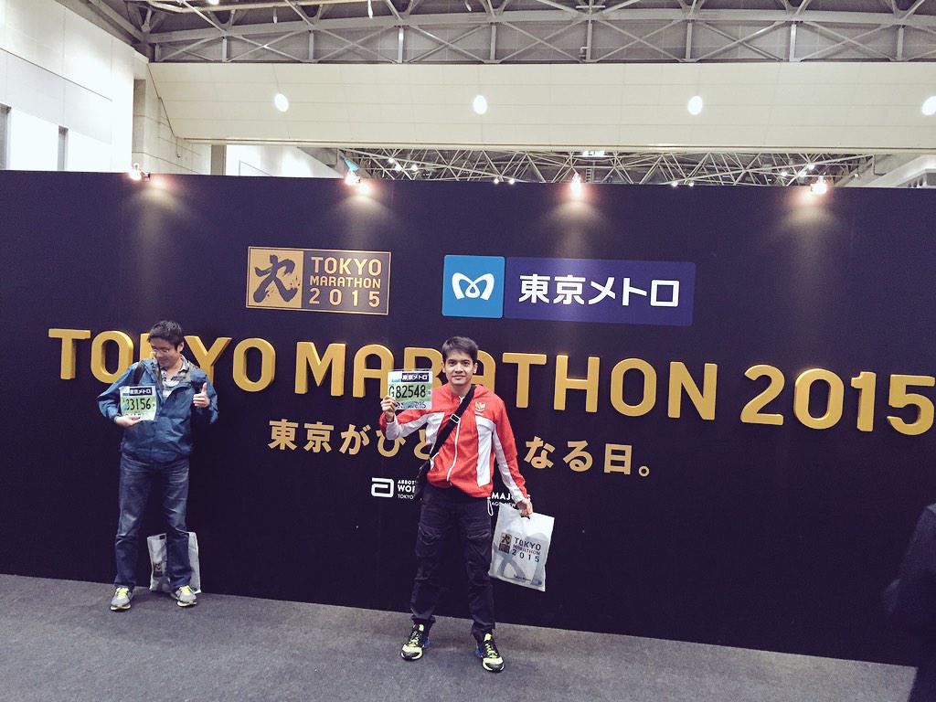 excellentrunner's tweet photo. @dimasseto_1 ready for tokyo marathon 2015 @AdeSarah @ePlanetSports @ReebokID @ibnujamilo @dhiniaminarti29 http://t.co/aRf0w0grnP
