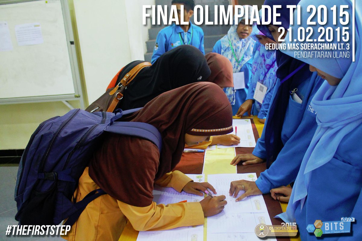 BITS2016's tweet photo. Hari ini, adalah hari dimana FINAL @olimpiadeTI diadakan. Siapakah dari 40 pelajar terbaik ini yg akan menjadi juara? http://t.co/u6DRW1vzUJ