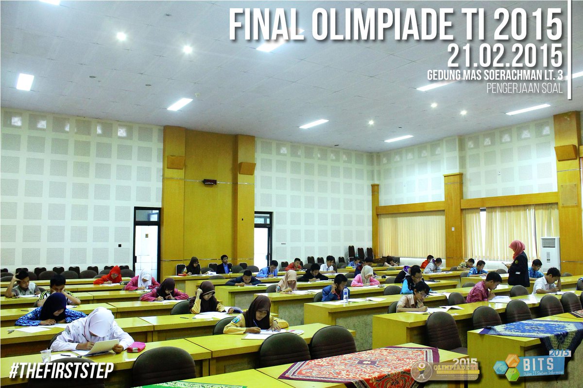 Hari ini, adalah hari dimana FINAL <a href="/olimpiadeTI/">Olimpiade TI 2015</a> diadakan. Siapakah dari 40 pelajar terbaik ini yg akan menjadi juara?