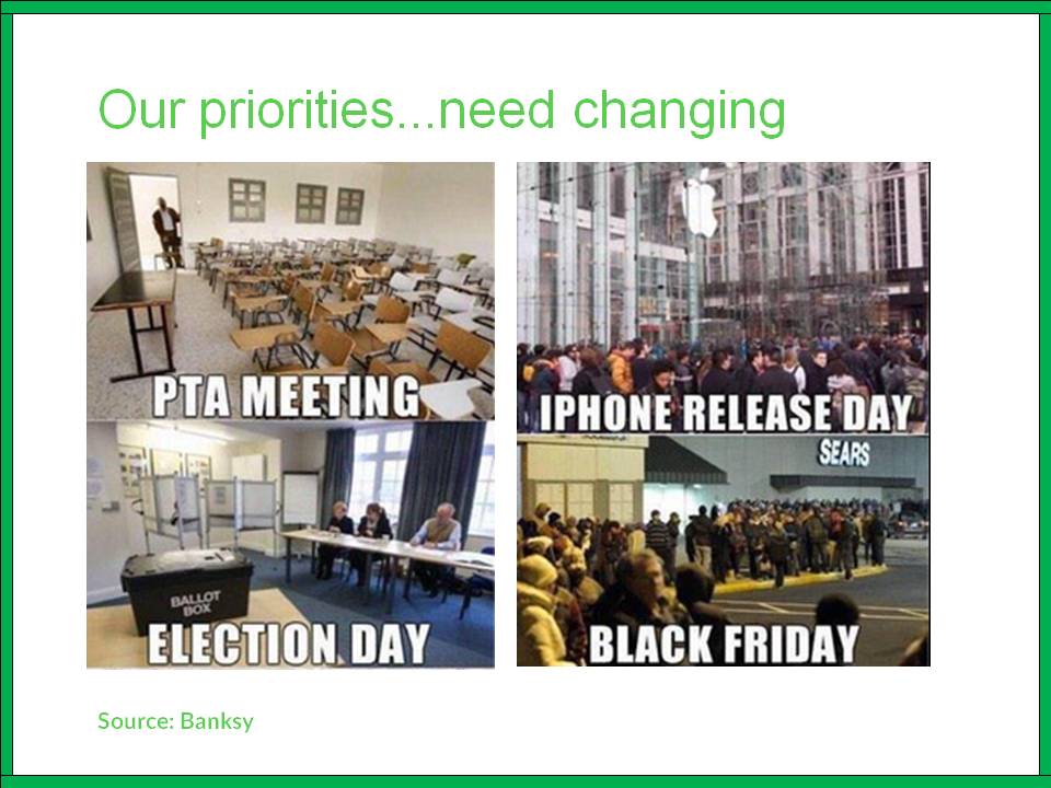 Profound - on a weekend!
Our priorities need changing - more people should support PTAs & also vote
#improvingschools