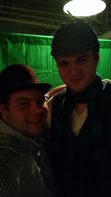 We also went out dressed as sherlock holmes and john Watson. @atlashugsby is so fucking tall http://t