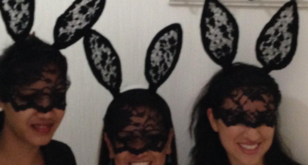 Bachelorette bunnies, #handsewn #masks for a fun evening