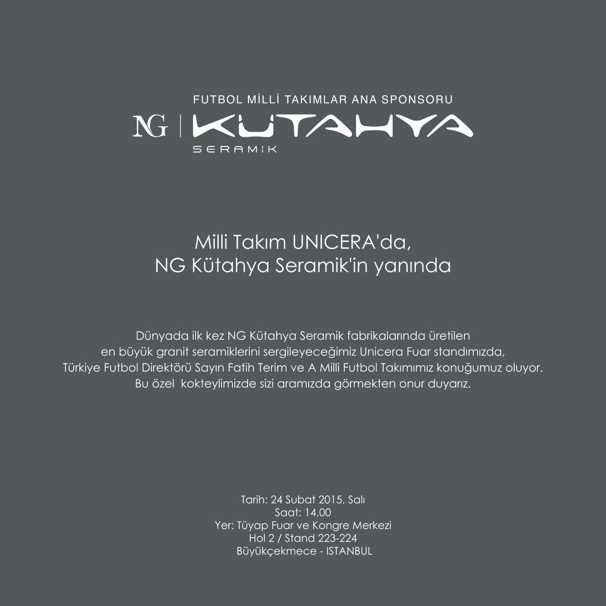 Milli Takım UNICERA'da, NG Kütahya Seramik'in yanında.