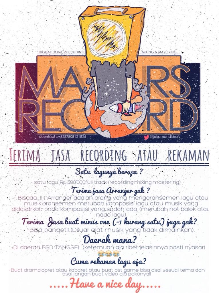 Ayo siapa lagi yg mau booking untuk recording di mars 🙌