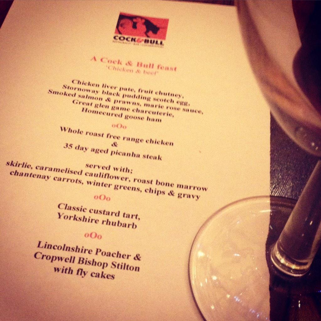 foodiequine's tweet photo. Fantastic evening at @TheCock_Bull sampling their new feast menu concept http://t.co/B5AKonXSbU