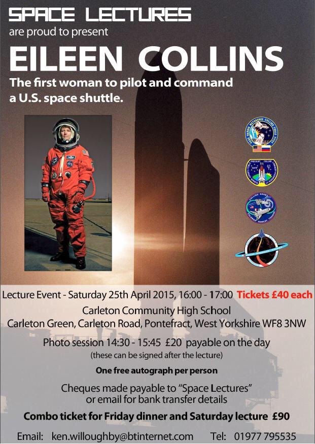 Space_Lectures's tweet image. She Became The First Woman To Command A Space Shuttle #EileenCollins Her Story. In The UK April 2015