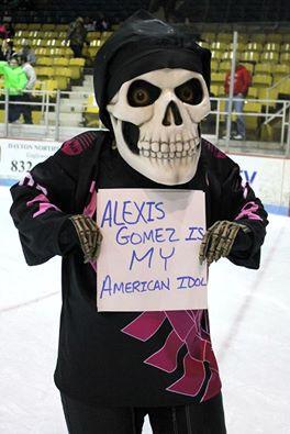 TheAlexisGomez's tweet photo. “@DemonzBonez was letting everyone know who he's cheering for during our game. http://t.co/yBSHqNkWOj” This is seriously SO cool!! Thanks 😄😄
