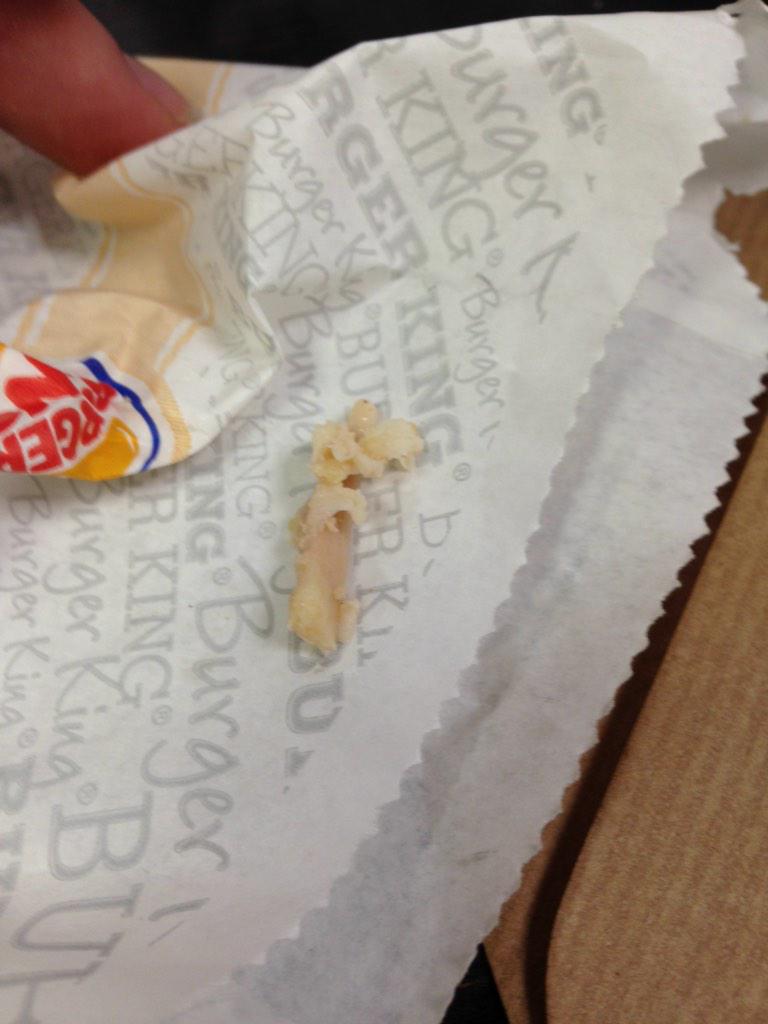 _zaklomas's tweet photo. @BurgerKing 100% chicken breast in those nuggets of yours #boney http://t.co/JY72EEGu5q