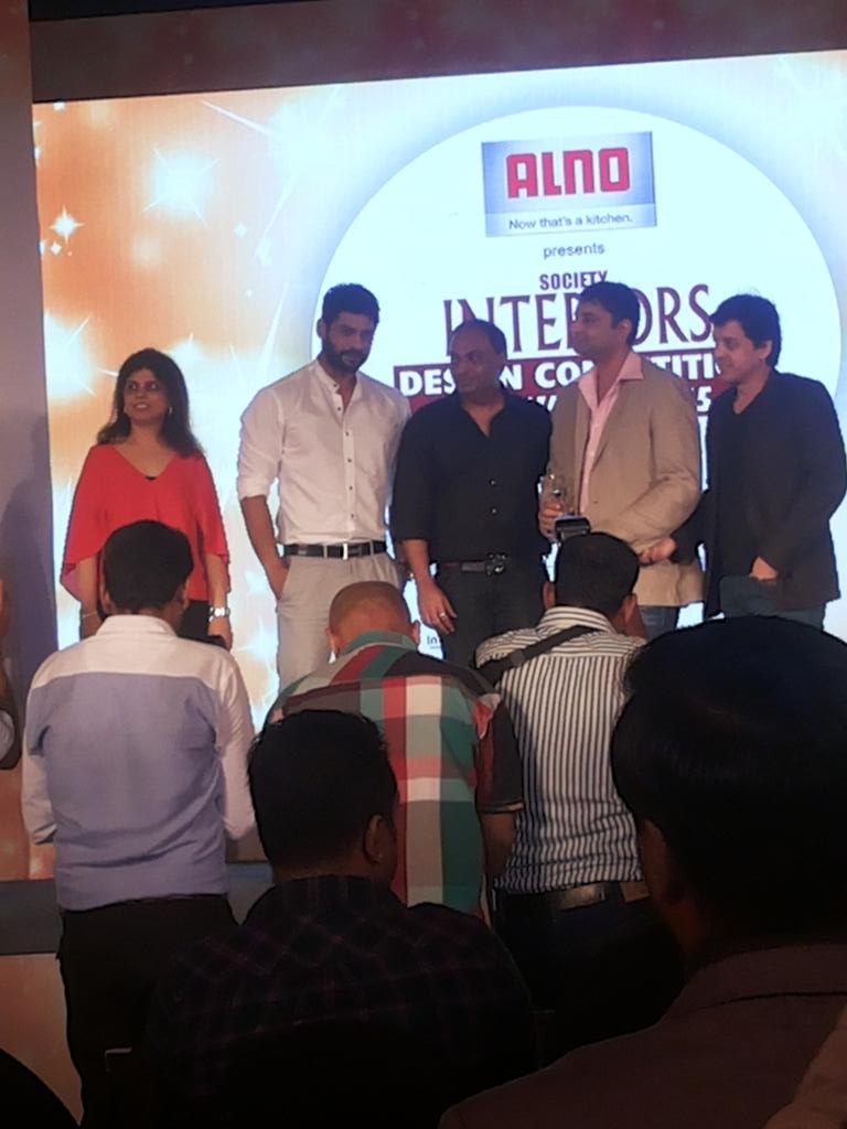 Interiors_Magna's tweet photo. KNS associates gets awarded the design honour by architect Seema Puri and actor @sidharthshukla http://t.co/F6h35Rgq1A