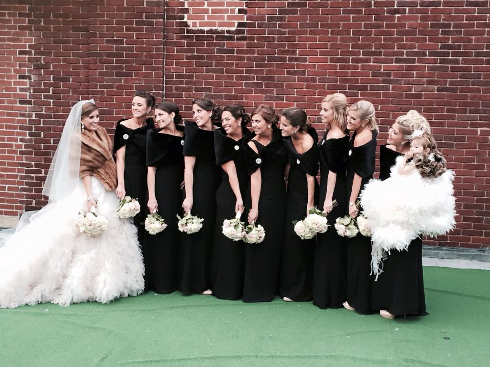 bellabaltimore's tweet photo. And speaking of staying warm- how fabulous &amp; foxy are Lacey and her @Jim_H_Occasions bridesmaids?? http://t.co/OYiXrTSC5I