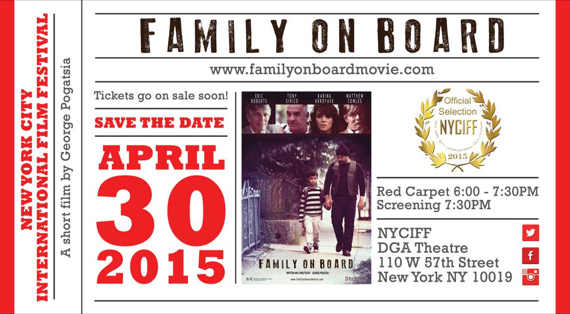 SAVE THE DATE! We will be the opening film at @NYCIFF @EricRoberts #TonySirico @MoonchildK2 @PoGotcha #MatthewCowles