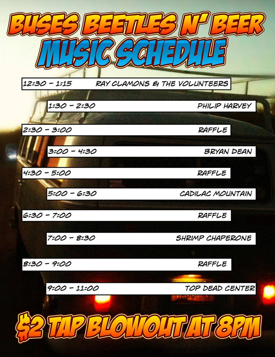 DesertSkyFest's tweet photo. Check out the lineup for Buses, Beetle's n' #Beer - today at @azmakerhouse! http://t.co/9q3uXQVsbc #DesertSkyFest http://t.co/bg6KwjfT3T