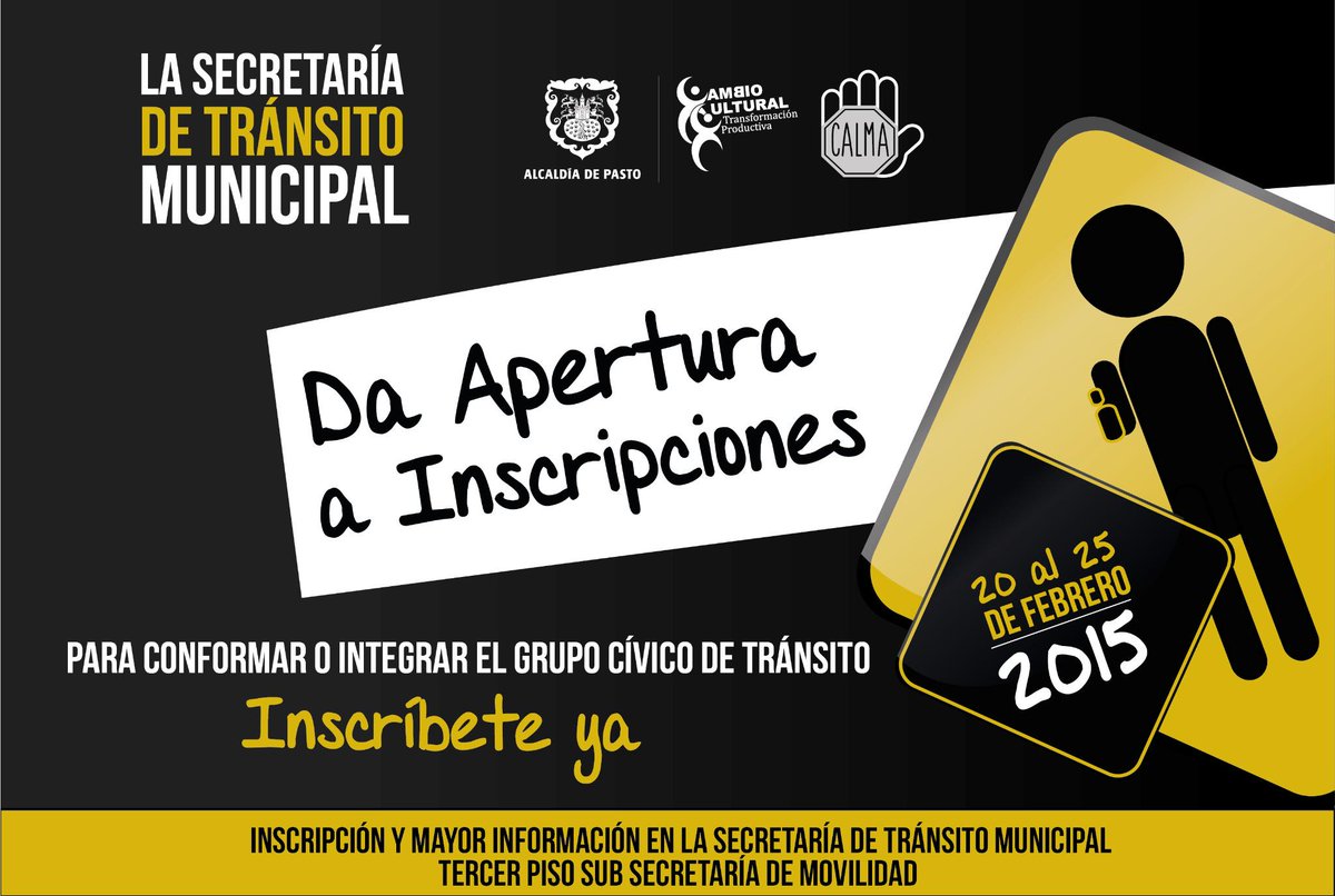 alcaldiapasto's tweet image. En #Pasto, convocatoria Grupo Cívico de Tránsito - 2015: pasto.gov.co/index.php/alca…