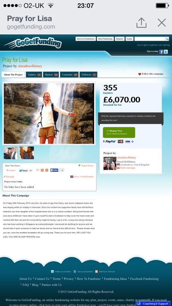 le_bold's tweet image. @derryjournal Over £6K in 25 hours!!Gotta love how Derry folk look out for their own💖#PrayForLisa #amazing #Derry RT