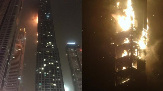 [VÍDEO] Imágenes del incendio en #Dubai, ocurrido en horas de la noche bit.ly/1FFg6oZ