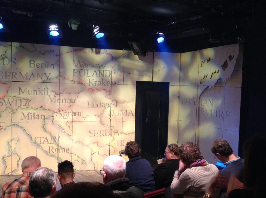ElizCro's tweet photo. I wasn't expecting this. At @finborough to see @GrandTour2015 Just 5 rows of seating.... Bijou! http://t.co/BOq4ZjVpgv