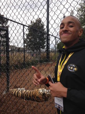 Chancellor Johnson at LSU Junior Day with "Mike the Tiger!" #roar