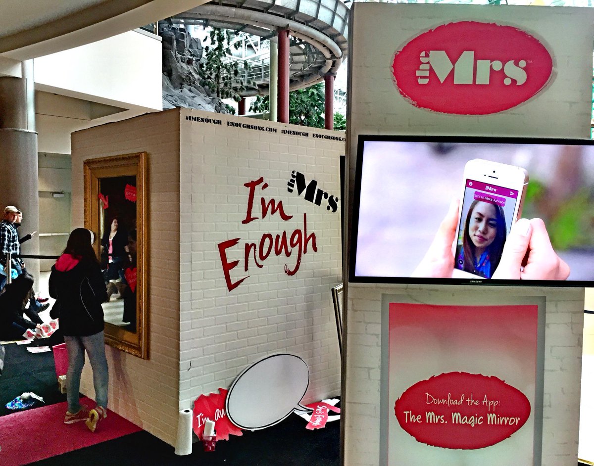NEDAWalkTC's tweet photo. Here is a quick preview of @themrsband #MagicMirror! Come tomorrow to see what the mirror will say to you! #ImEnough http://t.co/vZTkqhiOe2