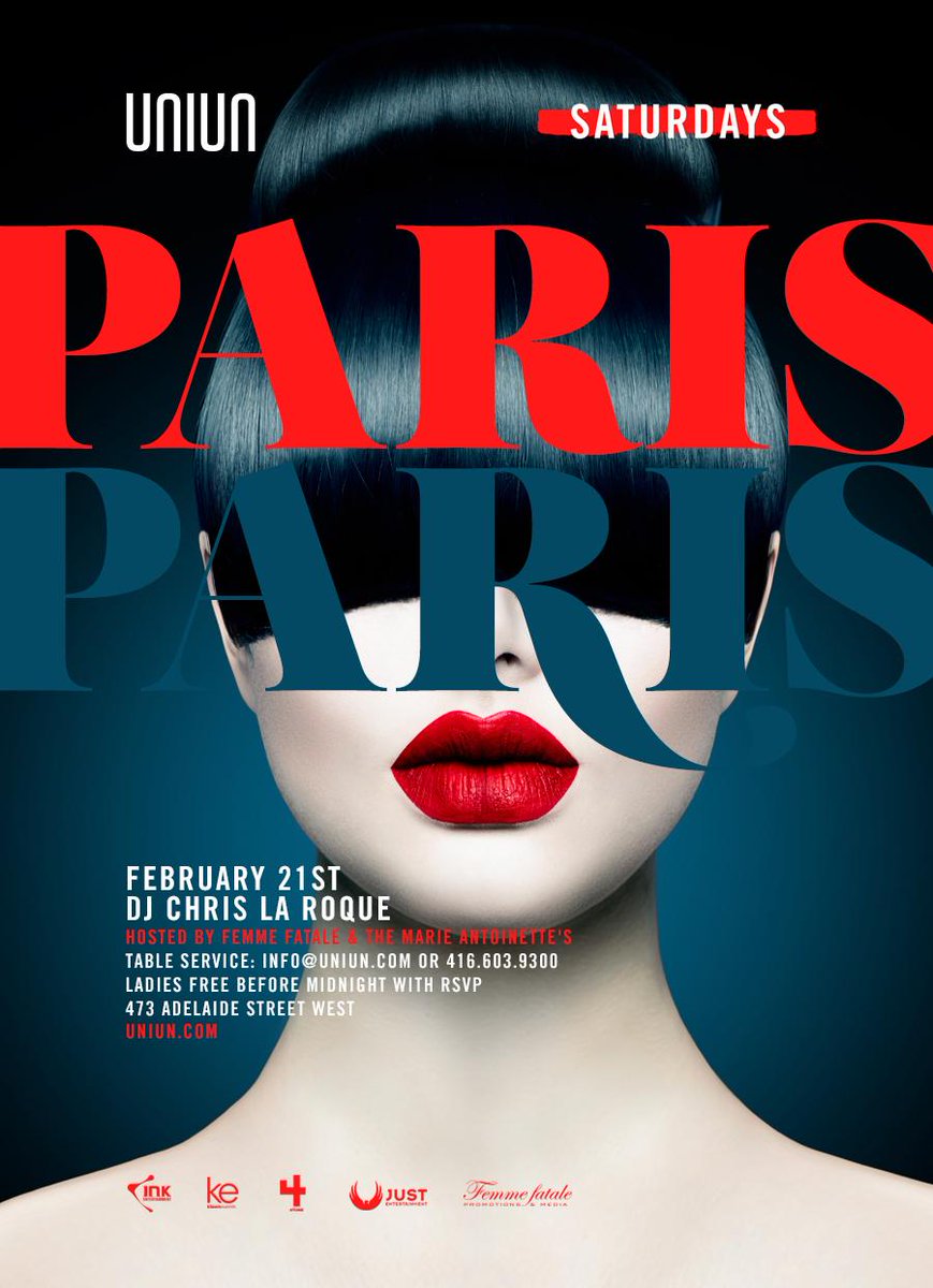 KleenEvents's tweet photo. Uniun Presents Paris Paris. Featuring the music of Dj Chris LaRqoue. Hosted by The Marie Antoinette's! http://t.co/Kn6Ug2sAee