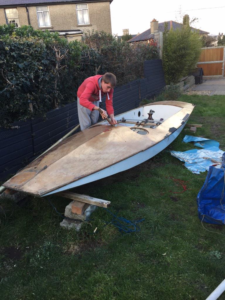 Our new club boat, a fireball donated by Mark Cassidy from Dalkey.