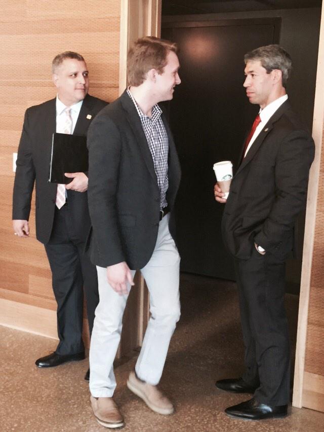 cosaplanning's tweet photo. Getting ready to greet his constituents. #SATomorrow #SAcomp http://t.co/YR2dmSQfTp