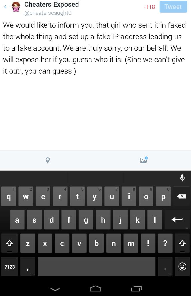 cheaterscaught0's tweet photo. We would like to inform you @foreverjannice (since*) http://t.co/JZbO63kmf9