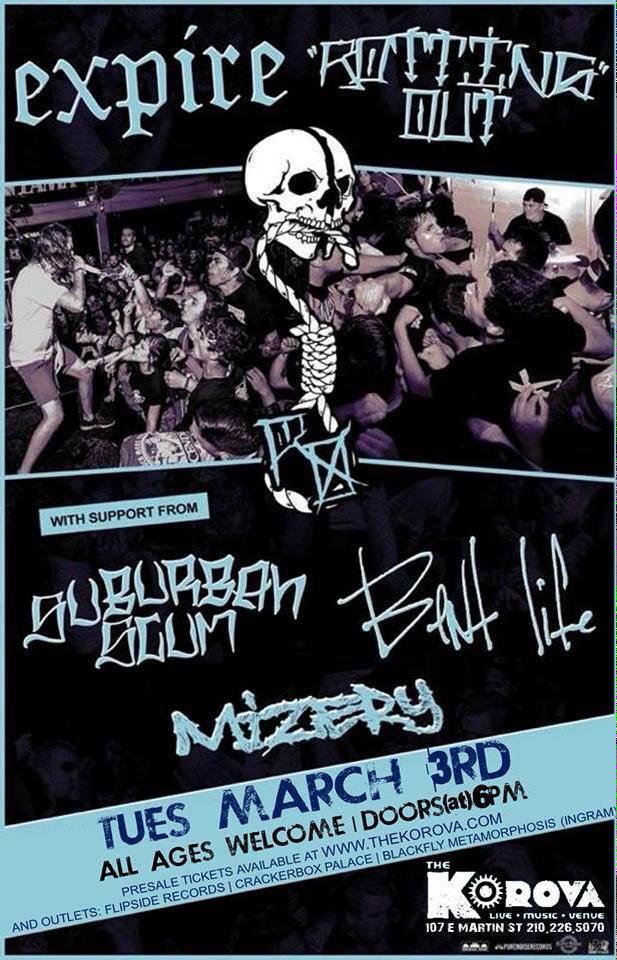 Just a reminder that our boys in <a href="/RottingOut/">ROTTING OUT</a> will be in town with a bunch of badass bands on Tuesday. Come through!!!