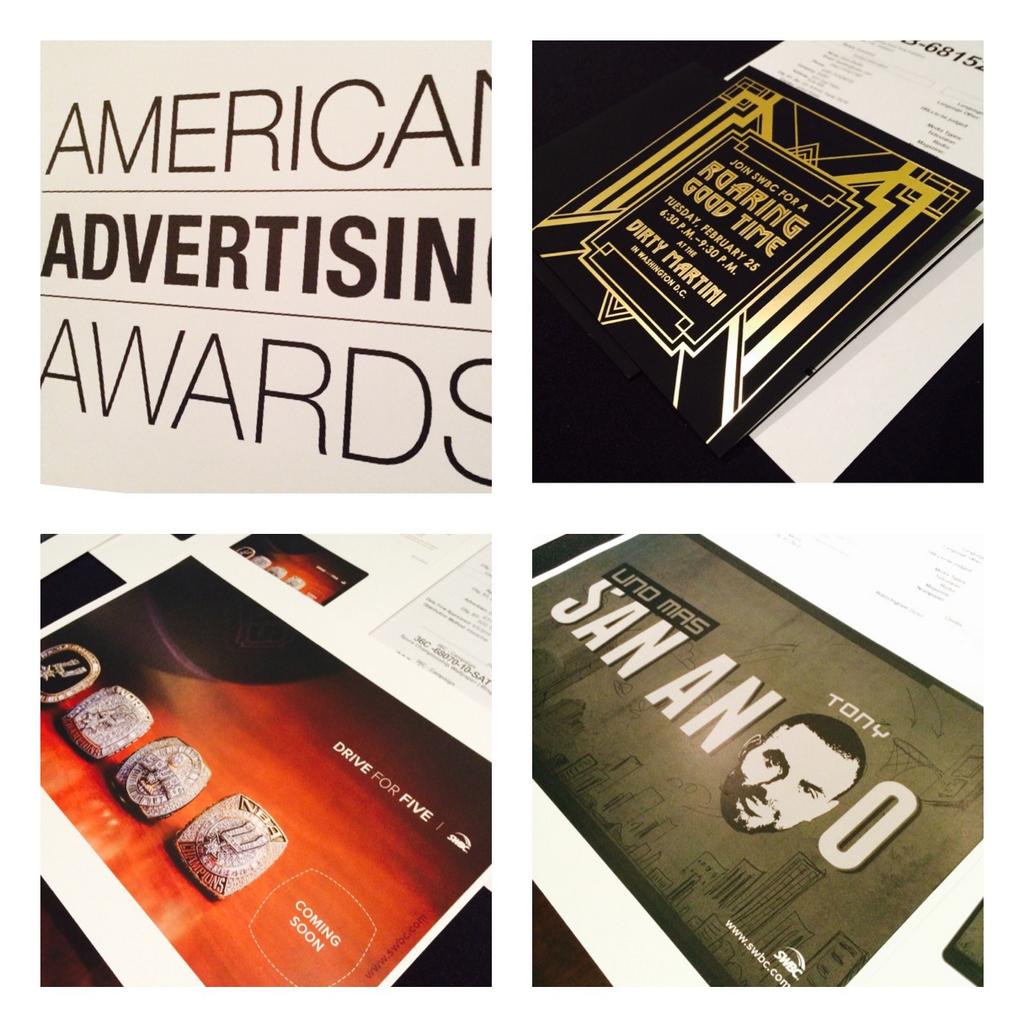 SWBCServices's tweet photo. Congrats to our marketing team for winning one Silver and two Bronze ADDY Awards @aafsanantonio  #AAASA #ADDYs http://t.co/uR0zjrNRVh