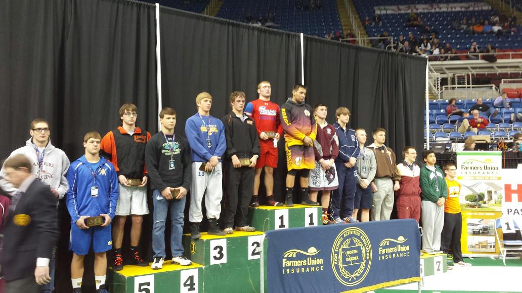 Awards ceremony after Josh Gapp from May-Port CG wins the state title at 195...