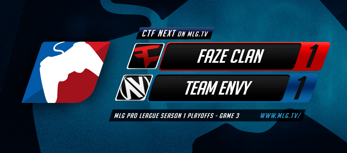 FaZeClan's tweet image. We fight right back and tie this series up at 1-1! Can we pull ahead in CTF? On next at MLG.tv